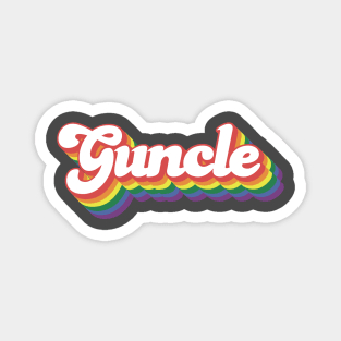 Guncle – Whimsical rainbow bubblegum font Magnet