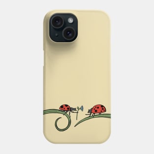 Ladybug Lovers Share a Flower Phone Case