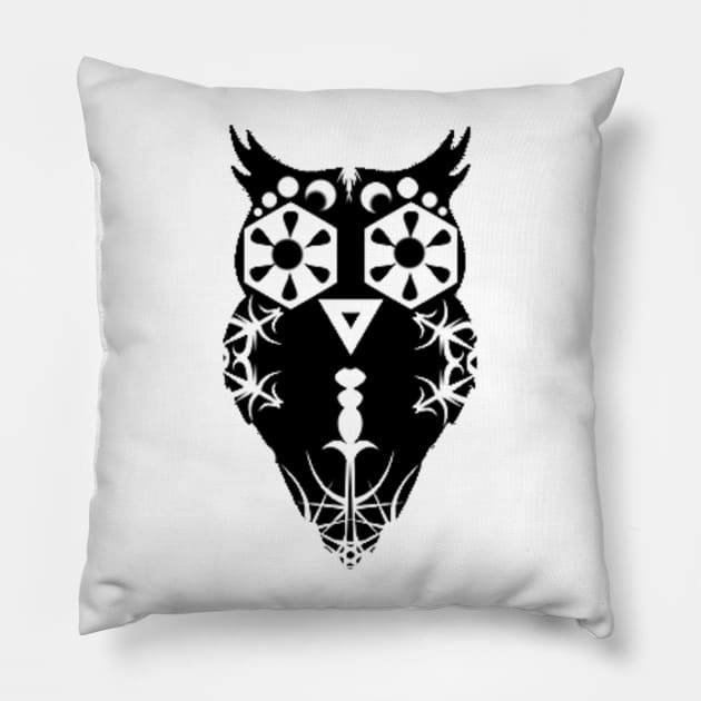 Black Owl Pillow by Not Meow Designs 