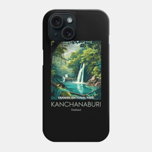 A Vintage Travel Illustration of Erawan National Park - Thailand Phone Case