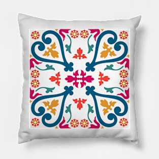 Seamless colourful ornament tiles Pillow