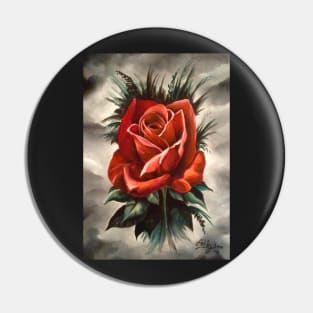 Gothic Red Rose Pin