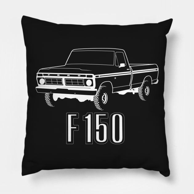 1976 F150 White Print Pillow by The OBS Apparel