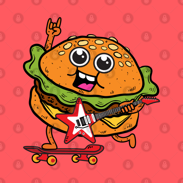 Skater Burger Rocks by Plushism