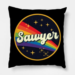 Sawyer // Rainbow In Space Vintage Style Pillow