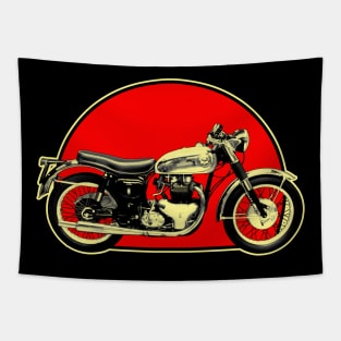 Rocket Gold Star 1963 Retro Red Circle Motorcycle Tapestry