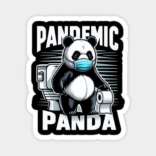 "Pandamic Panda" A Panda with a Mask and Toilet Paper Magnet