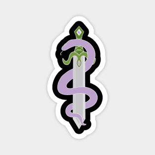 Sword and Snake (Genderqueer Colors) Magnet