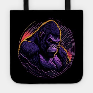 Purple Gorilla Surrounded By Mountain Tote