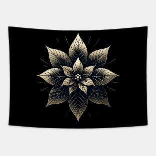 Golden Nochebuena Elegance Tapestry