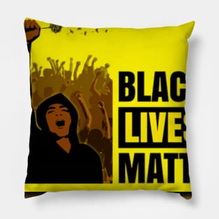 Black lives matter yellow t-shirt stickers Pillow