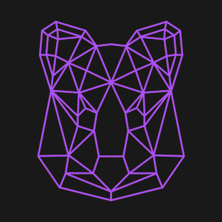 Purple Geometric Quokka Line Art T-Shirt