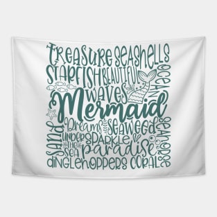 Mermaid Word Cloud Tapestry