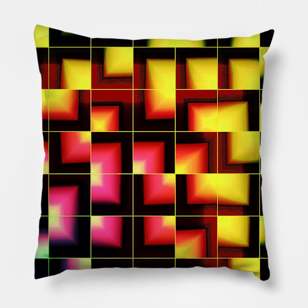 Colorful geometric abstract Pillow by Gaspar Avila