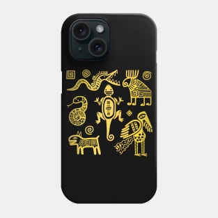 Mexican golden symbols Phone Case