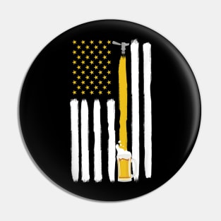 American Flag Craft Beer Brewery Oktoberfest Party Pin