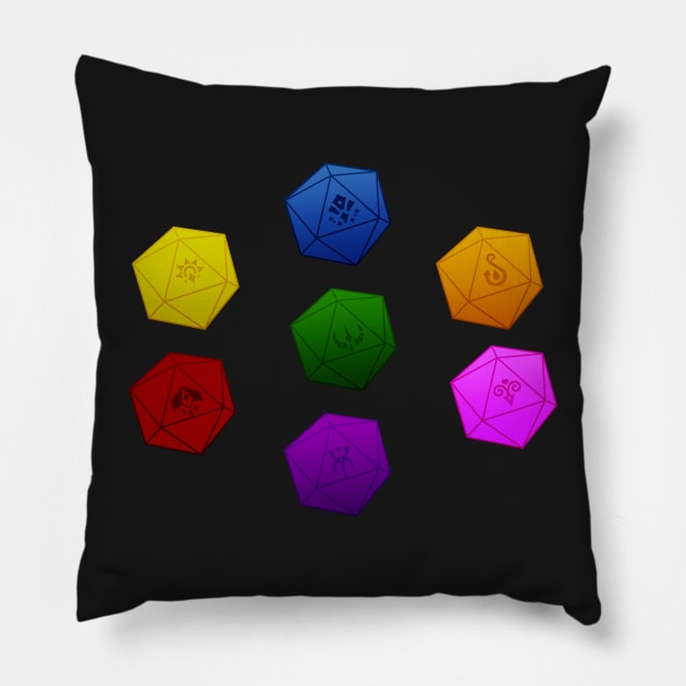 obey me: dungeons and dragons dice edition Pillow by katanaballs