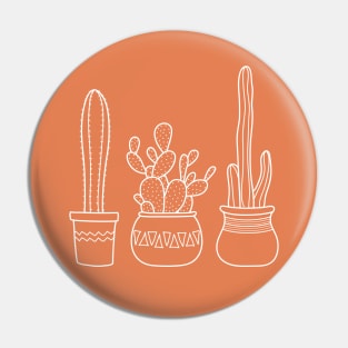 Cacti in pots illustration - terracotta and white Pin