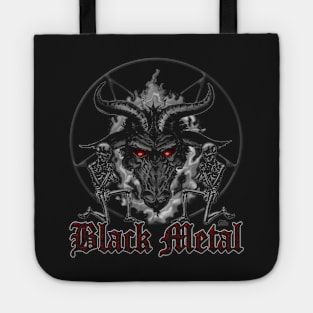 Black Metal Music Baphomet Pentagram Tote