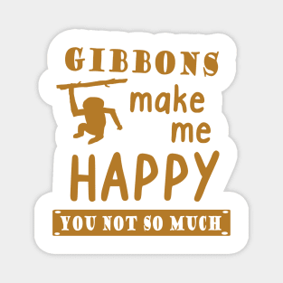 Gibbon Happy saying design pirate monkey animal Magnet