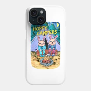 Pink Bunnies Camping, Hoppy Campers Phone Case