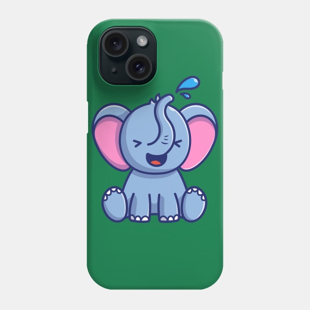 Cute Elephant Play Water Cartoon Phone Case by Catalyst Labs