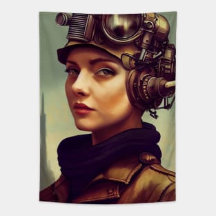 Diesel Punk Female Operator Tapestry