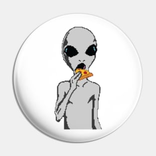 Alien eat pizza Pin