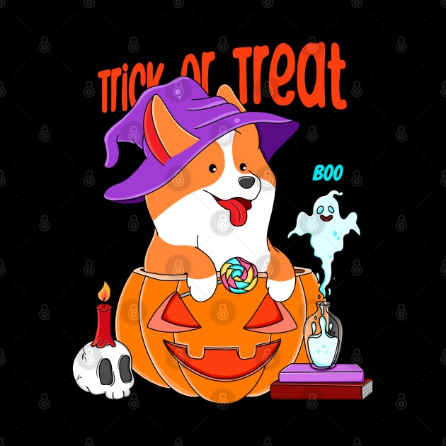 Corgi Halloween by Kimprut