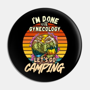 GYNECOLOGY AND CAMPING DESIGN VINTAGE CLASSIC RETRO COLORFUL PERFECT FOR  GYNECOLOGIST AND CAMPERS Pin