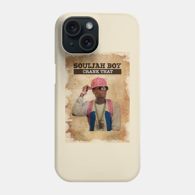 Vintage Old Paper 80s Style Soulja Boy /// crank that Phone Case by Madesu Art