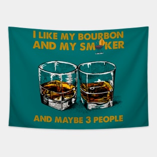 I Like My Bourbon And My Smoker And Maybe 3 People Vintage BBQ Party T-shirt, BBQ Gift, Gift for Him, Gift for Men Tapestry