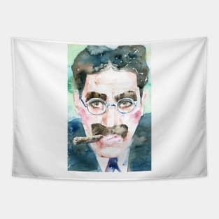 GROUCHO MARX watercolor portrait .1 Tapestry