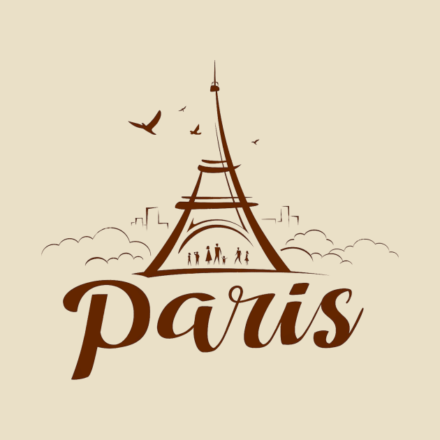 EIFFEL TOWER - STICKER - MINIMALIST by JMPrint