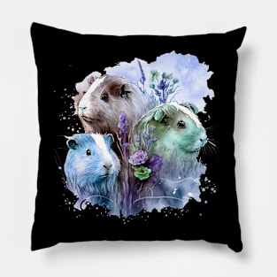 Curly-Q Cuteness Guinea Pig Tee for Pet Aficionados Pillow