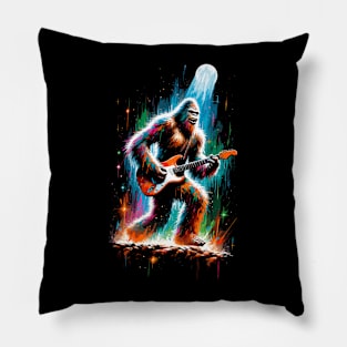 Guitar Sasquatch Bigfoot Rock Music Band Novelty Funny Sasquatch Pillow