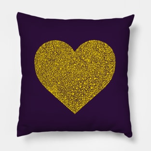 Yellow Bubble Heart Pillow