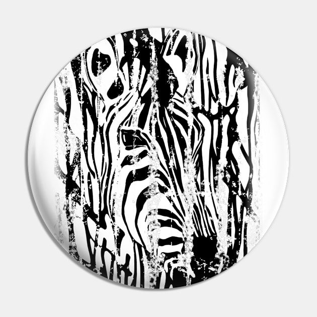 Distressed Zebra Pin by Alan Hogan