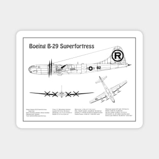 Boeing B-29 Superfortress Enola Gay - Airplane Blueprint - BD Magnet