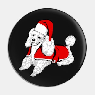 christmas santa claus poodle dog Pin