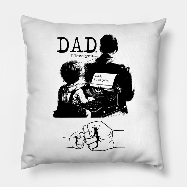 Dad i  love you check Pillow by DavidBriotArt