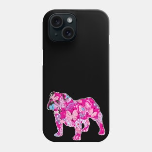 Floral English Bulldog Design Phone Case