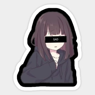 Sticker design with a girl feeling chest pain cartoon character