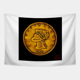 Gold Coin Ape Tapestry