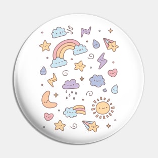 Cute Pastel Weather Doodles Pin