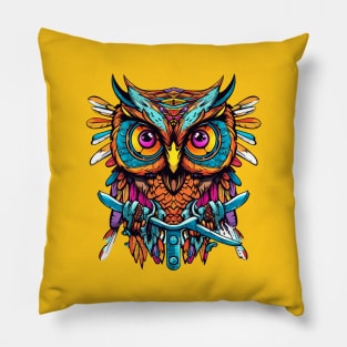 Mystic Rhapsody Owlscape Pillow