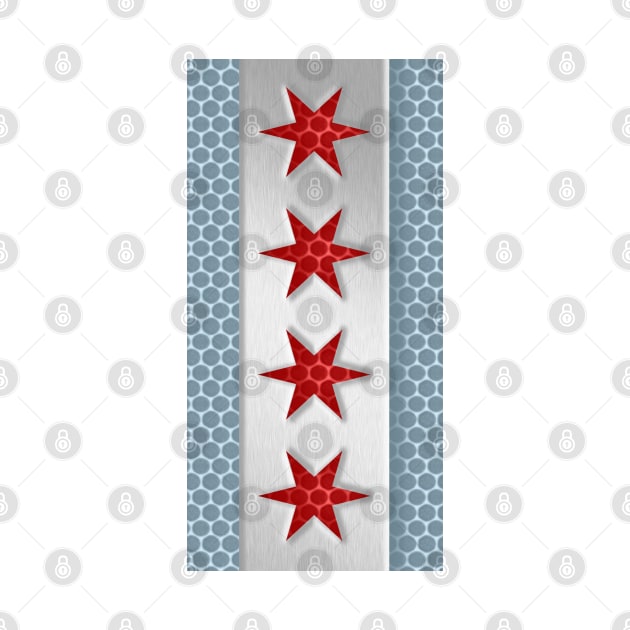 Chicago Flag Metal Look by E