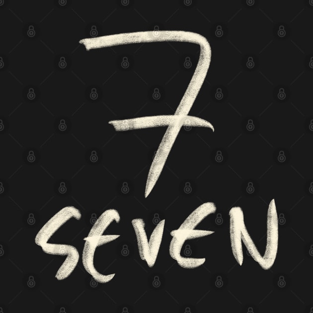 Hand Drawn Letter Number 7 Seven by Saestu Mbathi