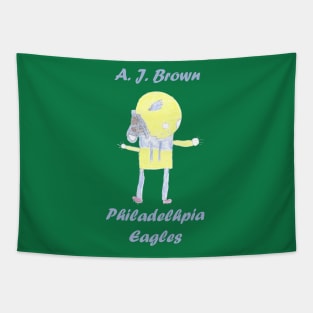 A.J. Brown Retro Jersey Drawing Tapestry