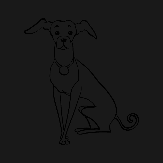 Sketch Funny dog Italian Greyhound by kavalenkava